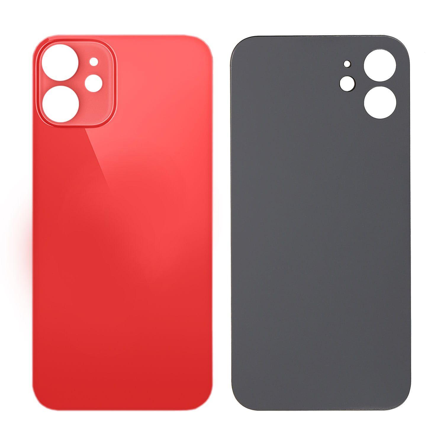 Battery cover iPhone 12 with bigger hole for camera glass - red