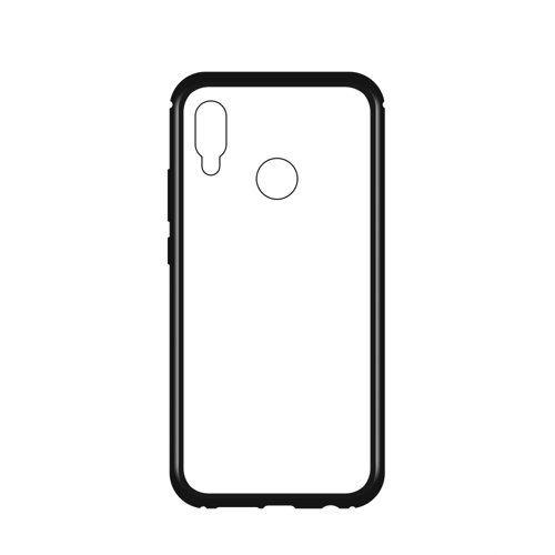 Back case with a magnetic frame 360 Huawei P20 Lite black - transparent