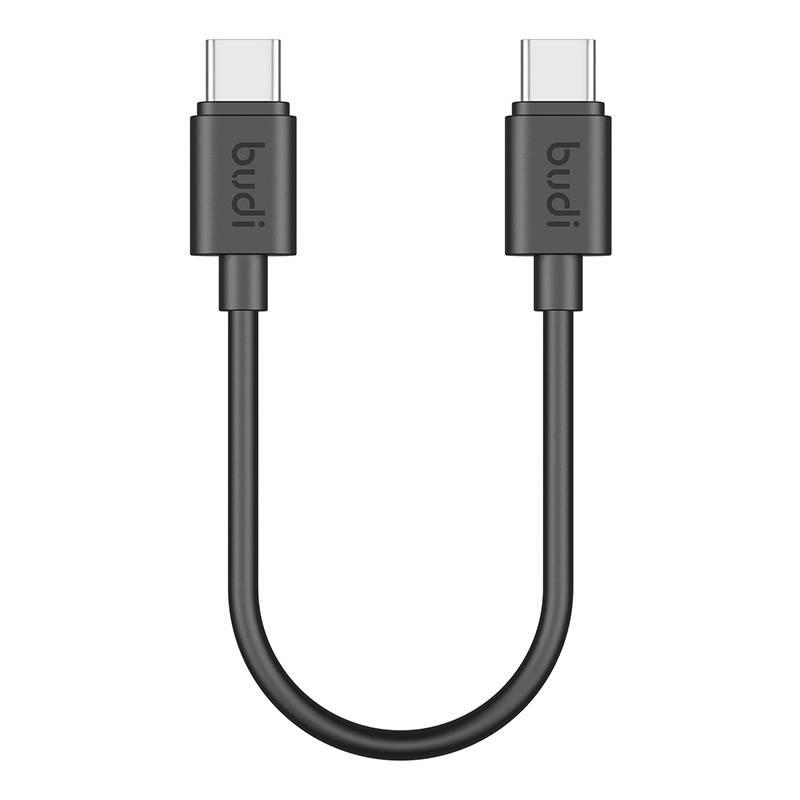 Krótki kabel USB-C do USB-C Budi 65W 25cm (czarny)