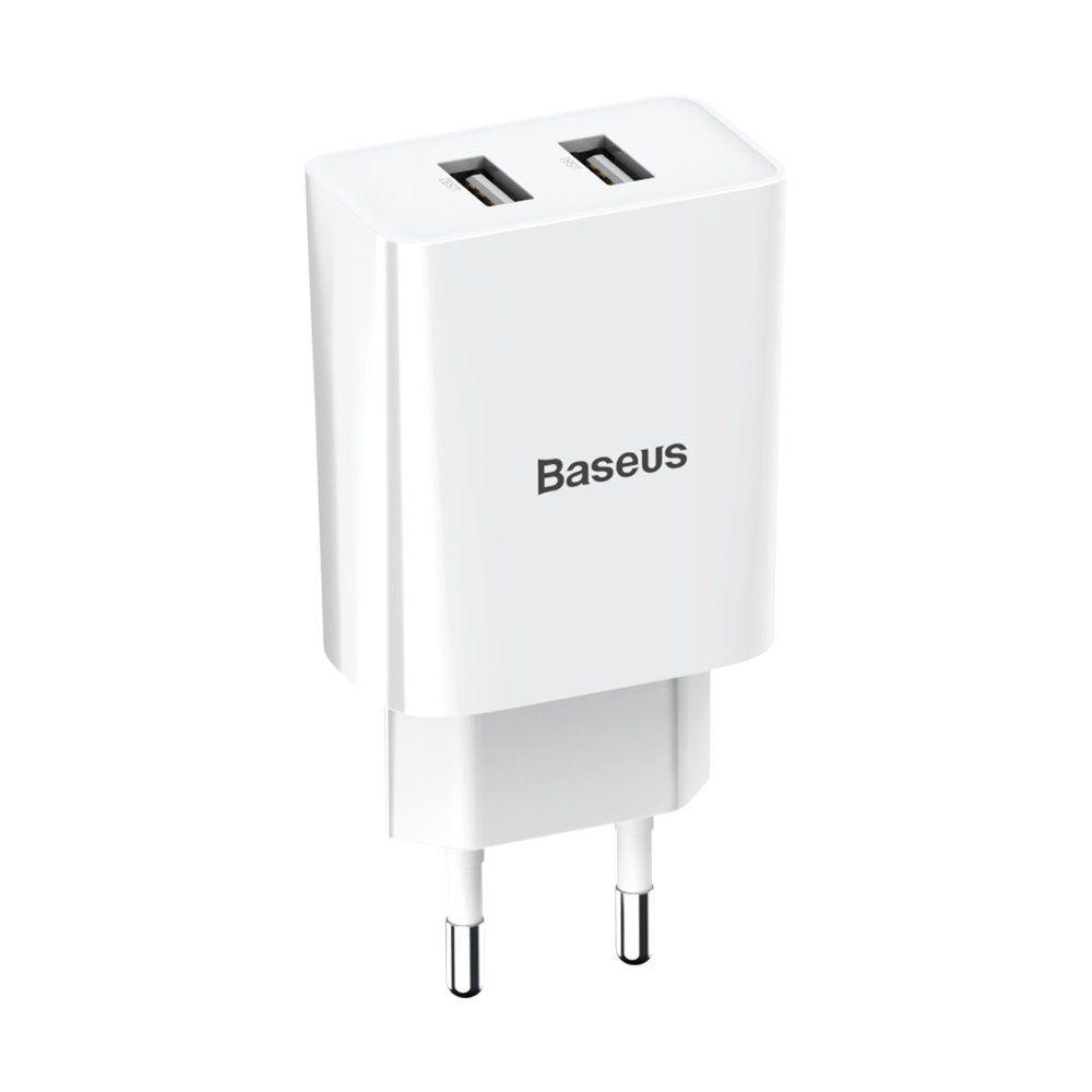 Síťová nabíječka Baseus 2x USB 2.1A 10,5W bílá CCFS-R02