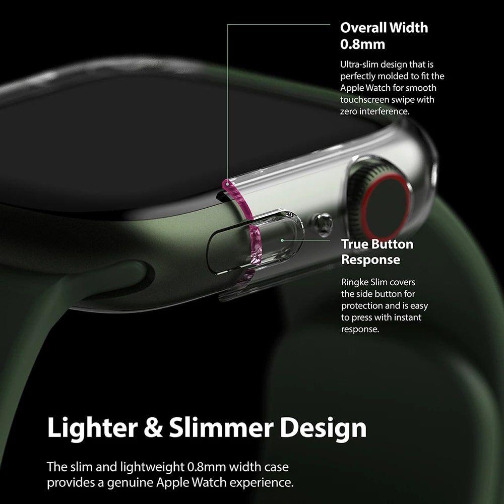 Ringke Slim Watch - Case for Watch 7 Smartwatch 45mm transparentí + černý obal 2x set