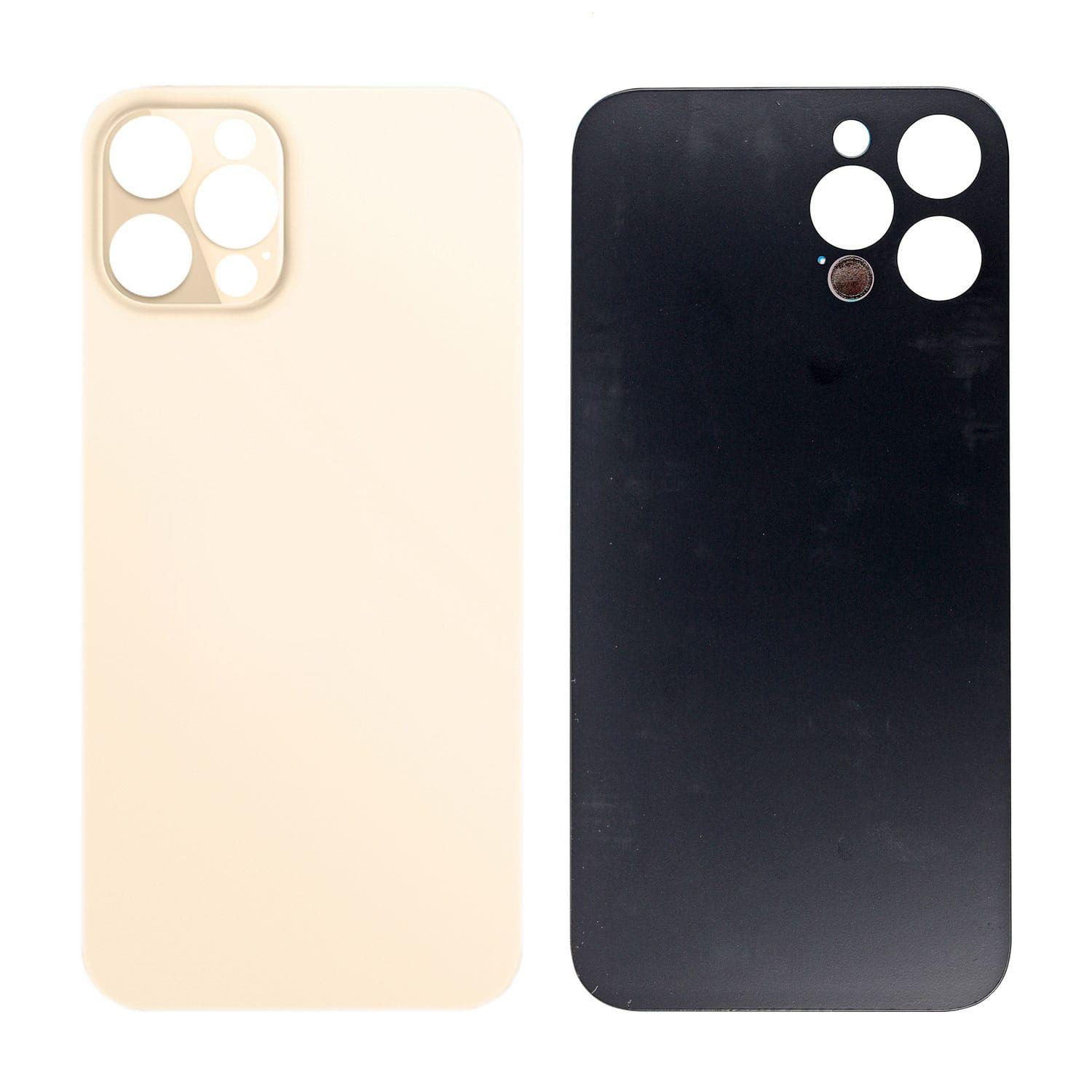 Battery cover iPhone 12 Pro with bigger hole for camera glass - gold