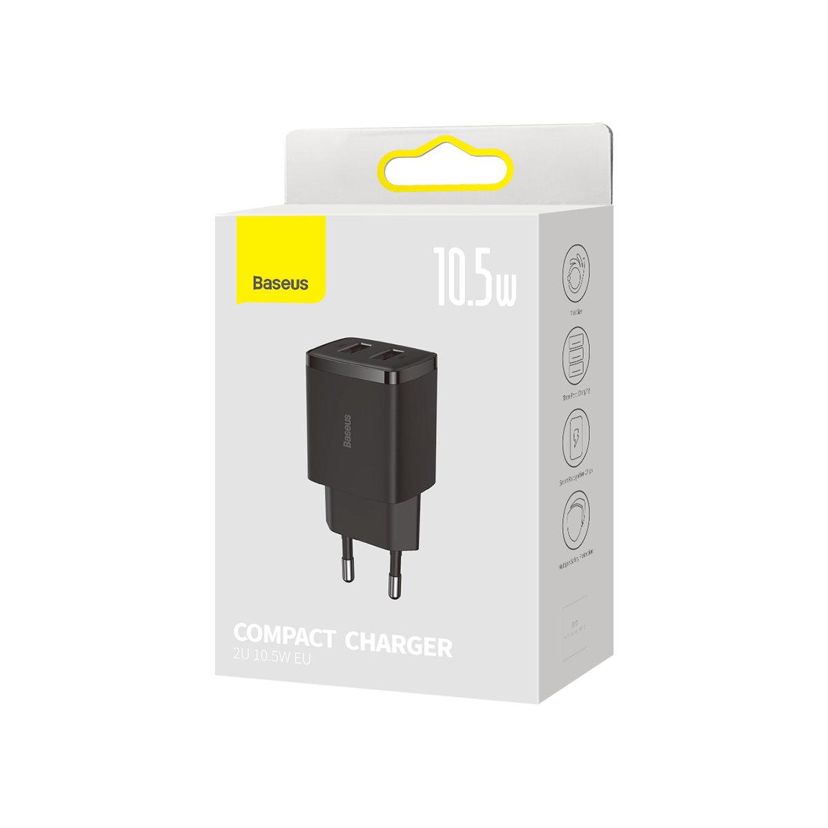 Baseus Compact síťová nabíječka 2x USB 10.5W CCXJ010201