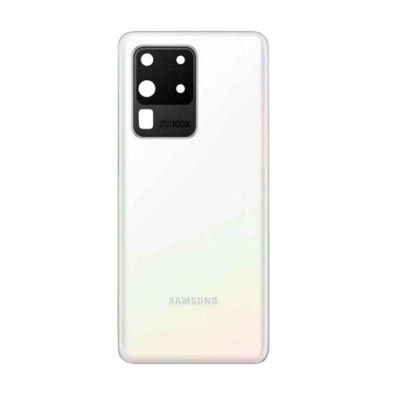Oryginalna Klapka baterii Samsung SM-G988 Galaxy S20 Ultra - biała (Demontaż) Grade A