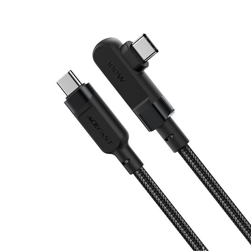 Acefast úhlový kabel USB Typ-C - USB Typ-C 2m - 100W (20V / 5A) C5-03 černý