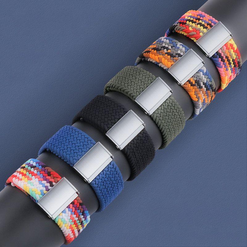 Strap Fabric Apple Watch Band 7/6 / SE / 5/4/3/2 (41mm / 40mm / 38mm) Braided Fabric Watch Bracelet Multicolor (2)