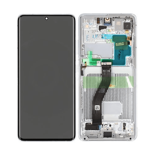 Originál LCD + Dotyková vrstva Samsung Galaxy S21 Ultra 5G SM-G998 stříbrná bez kamery