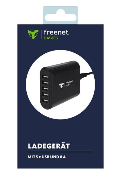 Ładowarka sieciowa Freenet Basics 5x USB / 8A