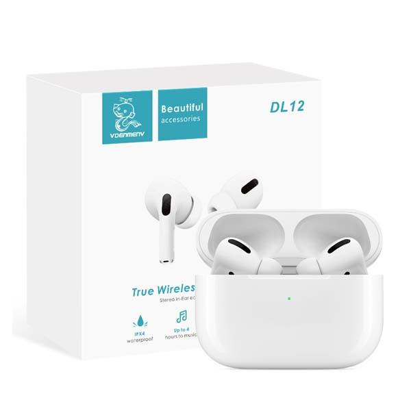 Bezdrátová sluchátka Denmen DL12 TWS BT 5.0 bílé