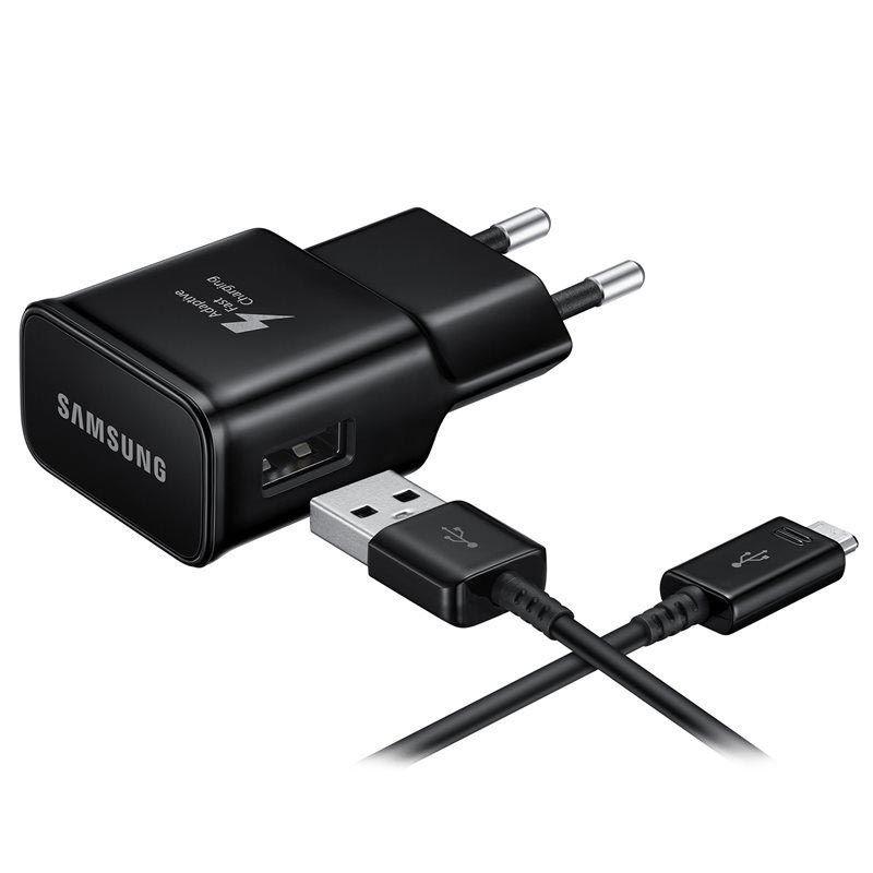 Ładowarka sieciowa adapter + kabel Samsung Typ C czarna (Fast Charge)(blister)
