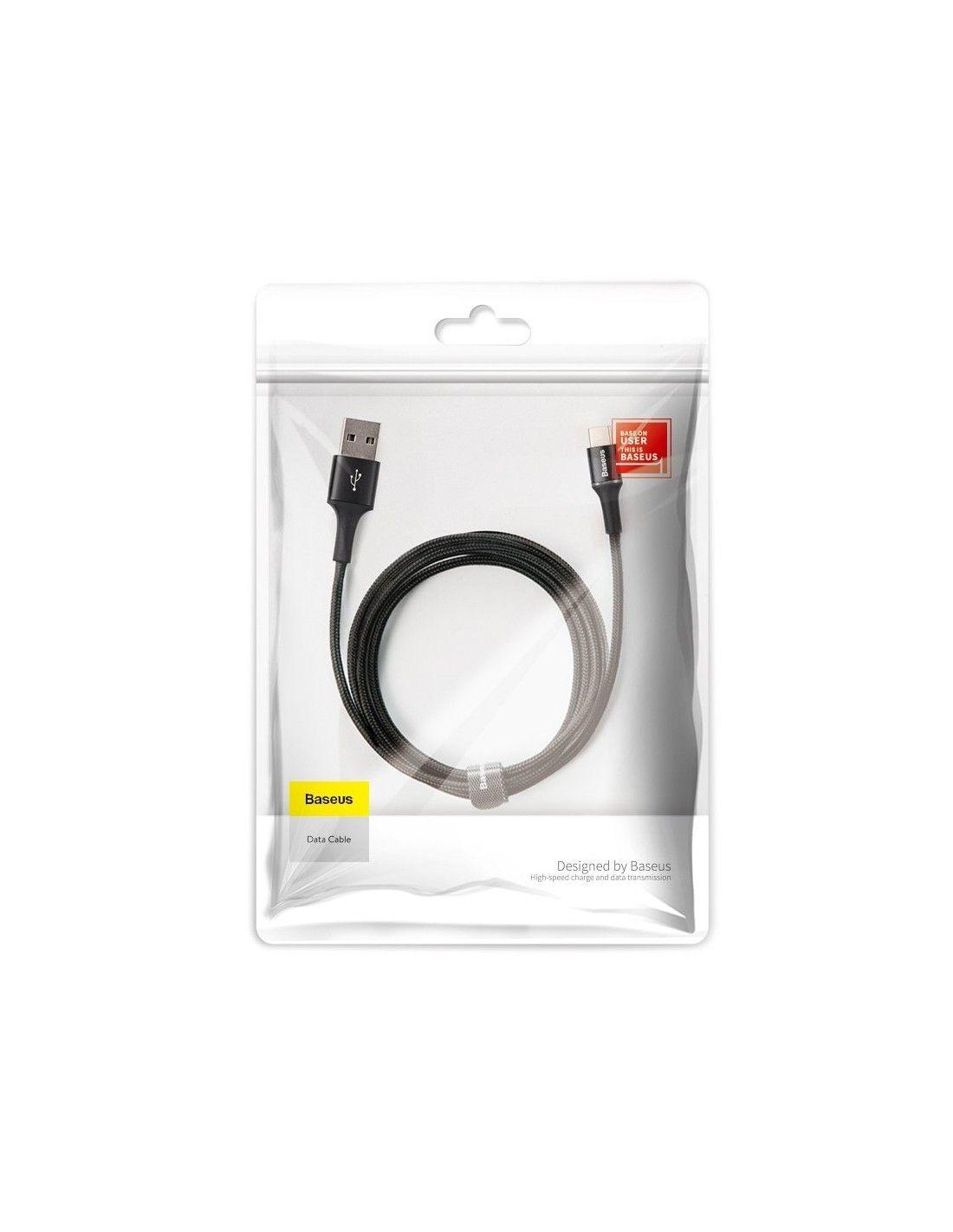 Baseus USB kabel Typ C 2A 2M Halo Data LED černé  CATGH-C01