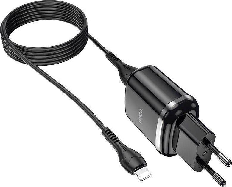 HOCO Charger 12W (2.4A) 2x USB + MicroUSB Cable N4 - black