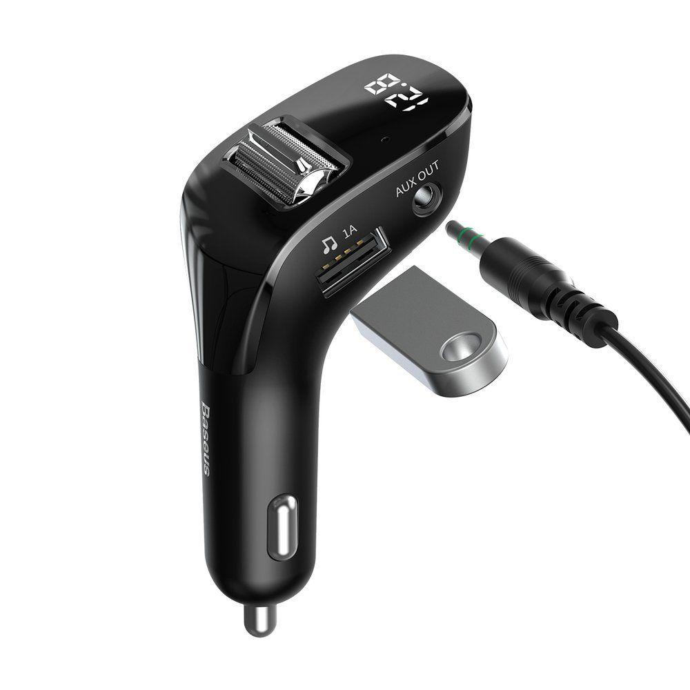 Baseus F40 FM audio transmitter Bluetooth AUX port car charger 2x USB 15W 2A black (CCF40-A01)