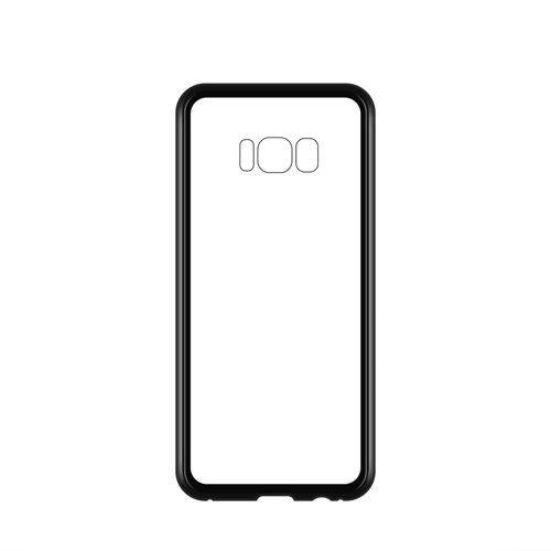 Back case with magnetic frame Samsung Galaxy S8 Plus G955 black - transparent