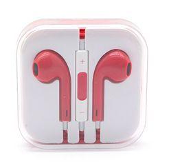Słuchawki przewodowe iPhone 5/5G/5S/5C/6G ( 3,5 mm) czerwone (blister)