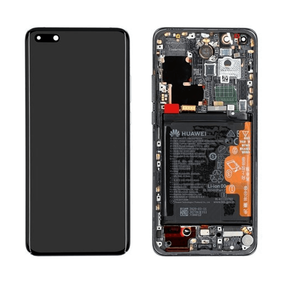 Front cover with touch screen and LCD display + battery Huawei P40 Pro - black (original)