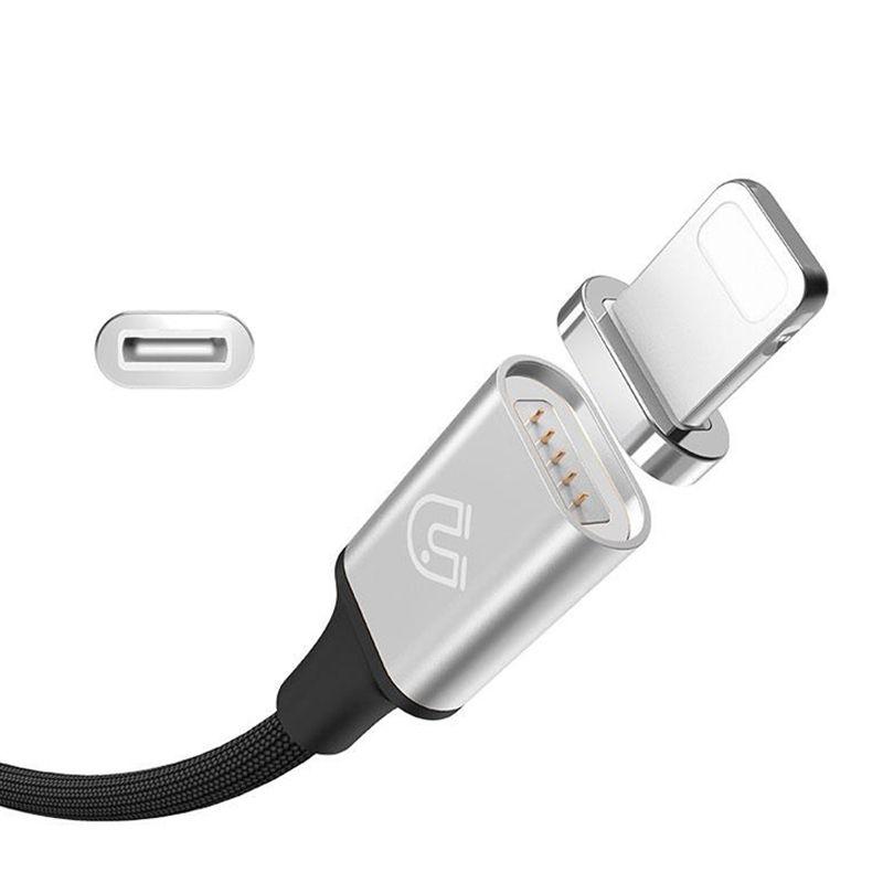 USB kabel Baseus Insnap magnetický iPhone 1,2m stříbrno -černý