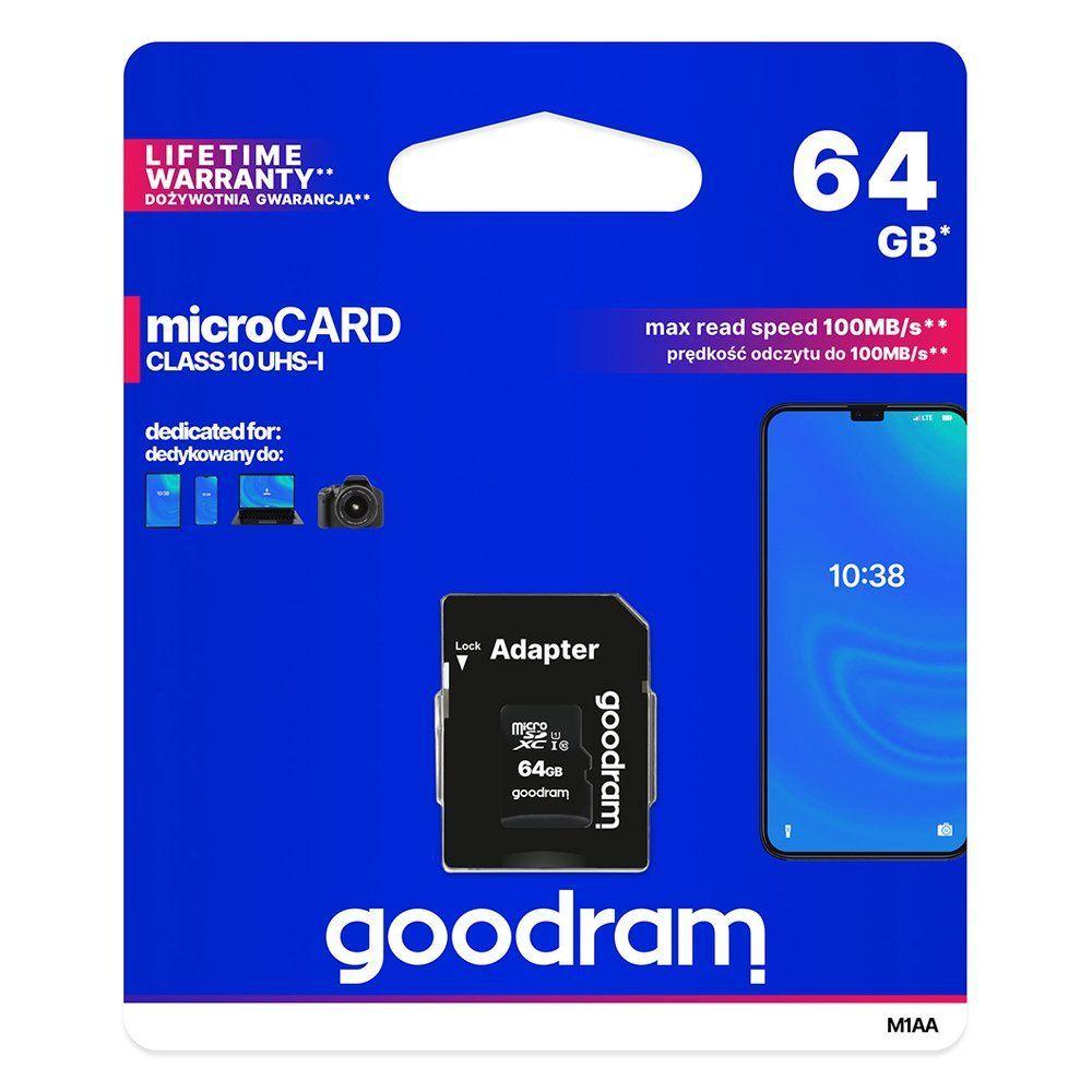 Memory card Goodram micro SDHC 64GB + adapter