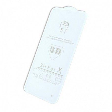 Ochranné sklo 5D iPhone XS Max 6,5' bílé - celoplošné lepidlo