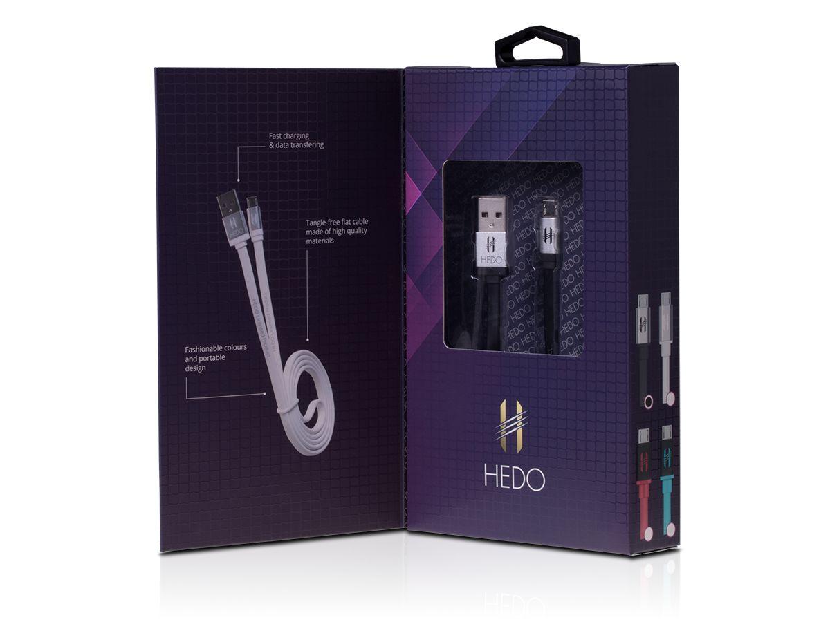CABLE MICRO-USB HEDO  - BLACK Fast charge (ORIGINAL)