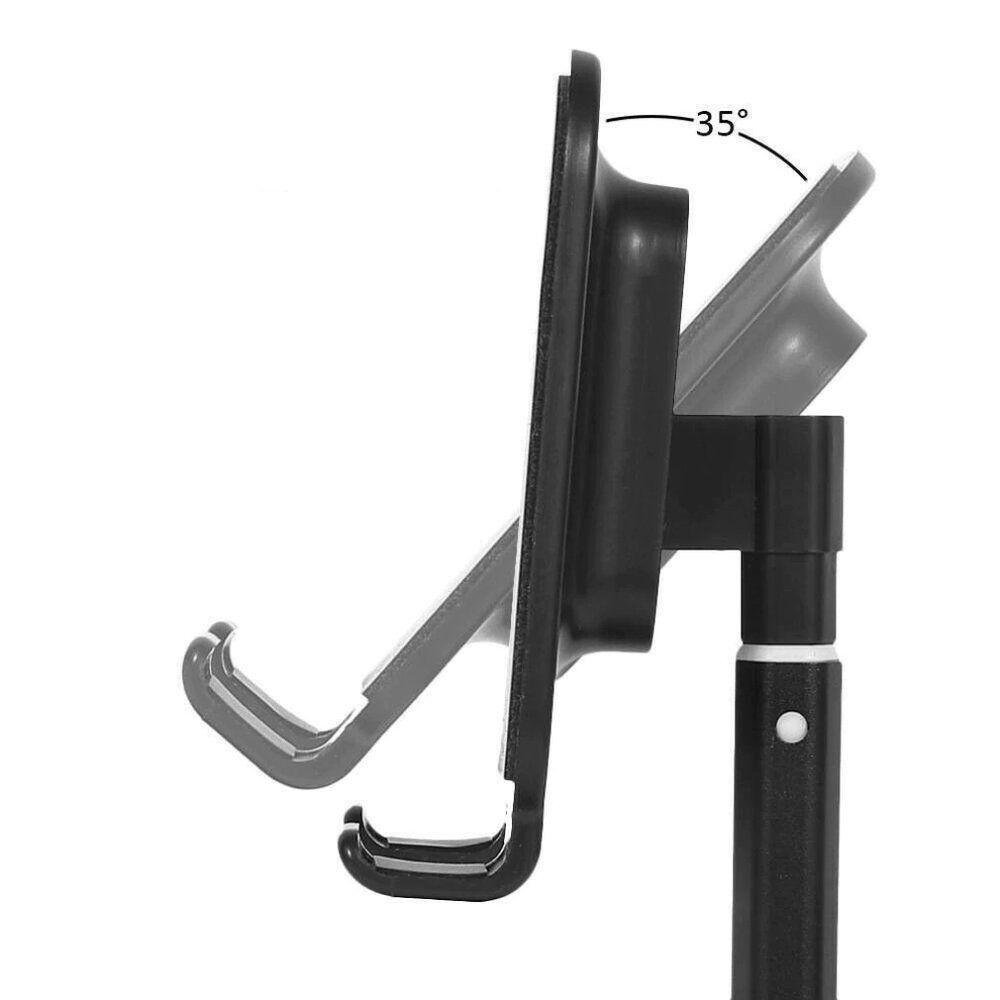 Teleskopowy biurkowy stojak uchwyt na telefon tablet czarny (K3S)