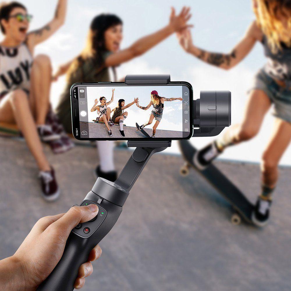 Baseus 3 osiowy Gimbal do telefonu smartfona ręczny stabilizator obrazu do filmów i zdjęć Live Vlog YouTube TikTok szary (SUYT-0G)