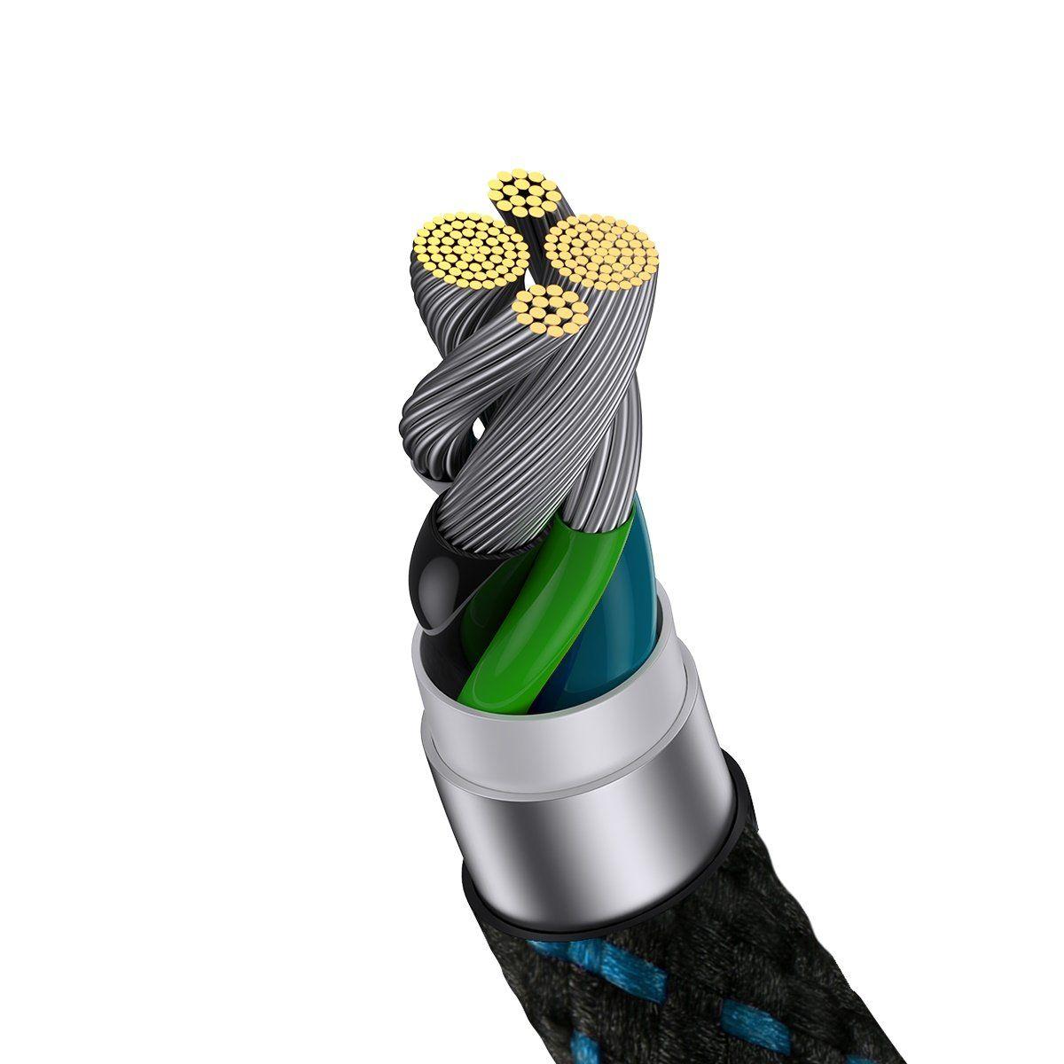 Baseus MVP 2 Elbow kątowy kabel przewód z bocznym wtykiem USB / Lightning 2m 2.4A niebieski (CAVP000121)