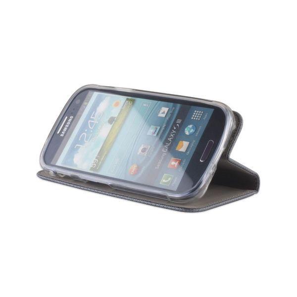 Obal Samsung Galaxy Xcover 3 G388 Smart magnet šedočerný - design kovu