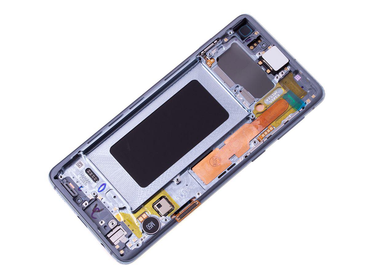 Oryginalny Wyświetlacz LCD + Ekran dotykowy Samsung SM-G973 Galaxy S10 - niebieski