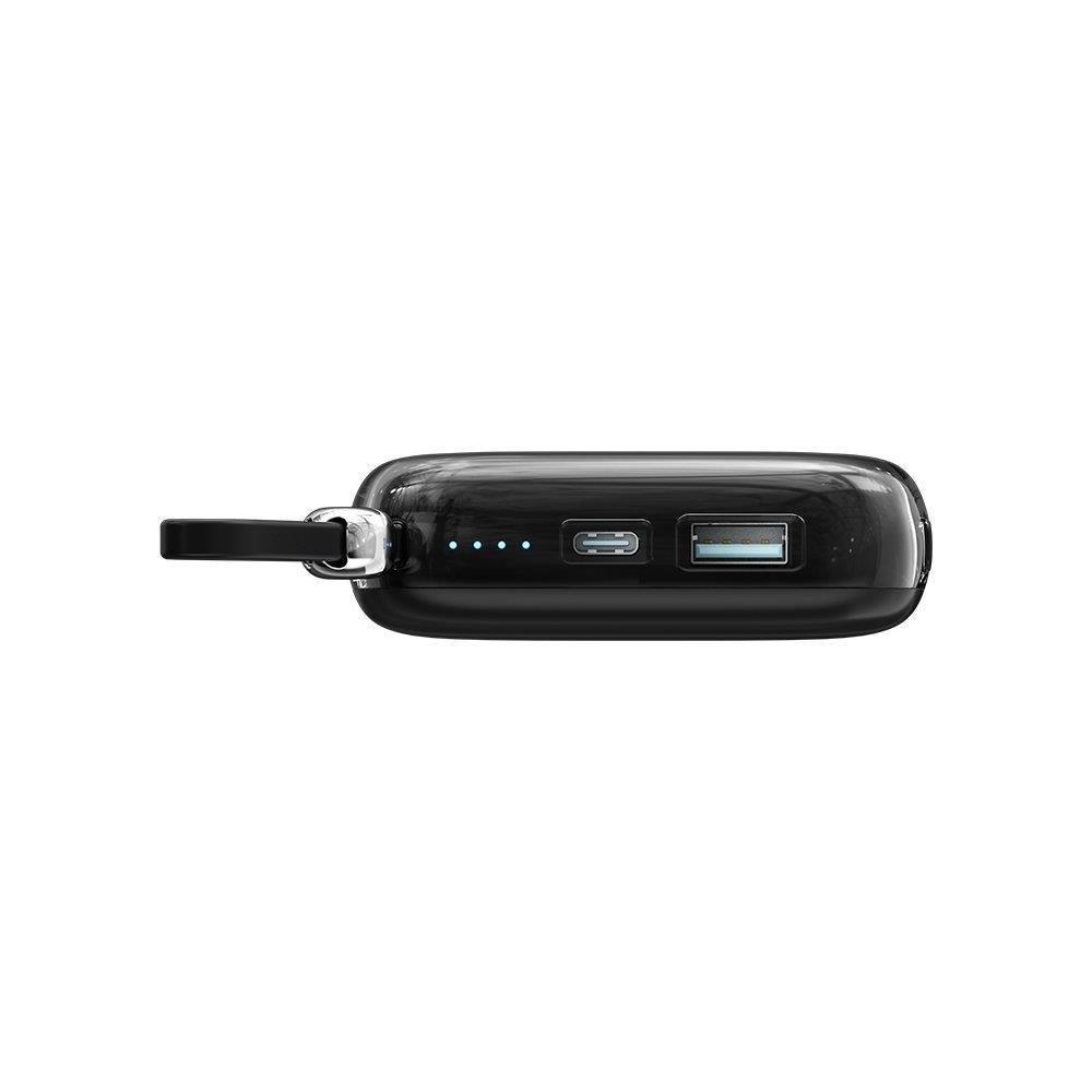 Joyroom Powerbanka 10000mAh Jelly Series 22,5W s vestavěným USB C kabelem černá JR-L002