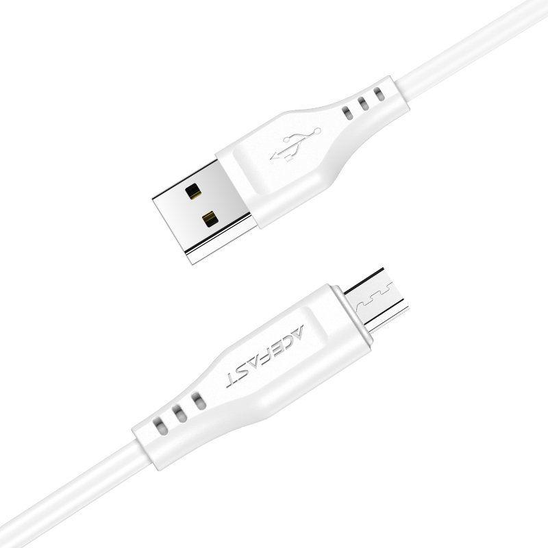 Acefast kabel USB - micro USB 1,2m, 2,4A biały