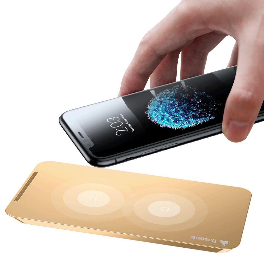 Fast Qi Wireless Charger Baseus + Stand gold