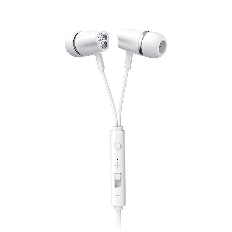 Joyroom in-ear earphones 3.5mm mini jack with remote and microphone white (JR-EL114)