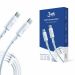 3mk Kabel Hyper Silicone Typ-C to Typ-C 60W 3A 1M Biały