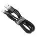 CALKLF-BG1 - Baseus Cafule Cable Durable Nylon Braided Wire USB / Lightning QC3.0 2.4A 1M black-grey (CALKLF-BG1)