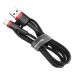 CALKLF-C19 - Baseus Cafule Cable Durable Nylon Braided Wire USB / Lightning QC3.0 1.5A 2M black-red (CALKLF-C19)
