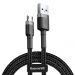 CAMKLF-AG1 - Baseus Cafule Cable Durable Nylon Braided Wire USB / micro USB QC3.0 2.4A 0,5M black-grey (CAMKLF-AG1)