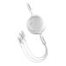 CAMLT-MJ02 - Kabel USB 3w1 Baseus Bright Mirror, micro USB / Lightning / USB-C, płaski, 3.5A, 1.2m (biały)