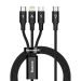 CAMLT-SC01 - Baseus Rapid Series Kabel USB 3w1 micro USB / Lightning / USB-C, 20W, 1.5m (czarny)