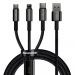 CAMLTWJ-01 - Baseus Tungsten 3w1 USB - USB Typ C / Lightning / micro USB cable 3,5 A 1,5 m black (CAMLTWJ-01)