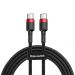 CATKLF-G91 - Baseus Cafule Cable wytrzymały nylonowy kabel przewód USB-C PD / USB-C PD PD2.0 60W 20V 3A QC3.0 1M czarny-czerwony (CATKLF-G91)