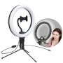 CRZB10-A01 - Baseus fotograficzna lampa 10'' ring flash pierścień LED do telefonu smartfona do zdjęć selfie filmów (YouTube, TikTok) + mini statyw czarny (CRZB10-A01)
