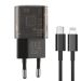 GSM167338 - XO Clear ładowarka sieciowa CE05 PD 30W QC 3.0 18W 1x USB 1x USB-C dymiona + kabel USB-C - Lightning