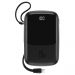 PPQD-B01 - Baseus Q pow power bank 10000mAh 3A 15W 2x USB / USB Typ C + wbudowany kabel Lightning czarny (PPQD-B01)