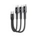 S-01530G9 LCM - Joyroom 3in1 short USB - Lightning / USB Type C / micro USB charging cable 3,5A 15cm black (S-01530G9 LCM black)