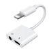 S-Y104 - Joyroom adapter przejściówka rozdzielacz słuchawkowy Lightning - Lightning / 3,5 mm mini jack biały (S-Y104)