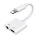 S-Y104 - Joyroom adapter przejściówka rozdzielacz słuchawkowy Lightning - Lightning / 3,5 mm mini jack biały (S-Y104)