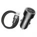 (TZXLD-B01) - Baseus Small Screw 3.4A Universal Smart Car Charger 2x USB + USB Type-C cable 1m 2A black (TZXLD-B01)