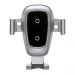 WXYL-B0S - Baseus Metal Gravity Wireless Charger metalowy uchwyt samochodowy na kratkę wentylacyjną bezprzewodowa ładowarka Qi srebrny (WXYL-B0S)